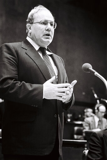 Martin BANGEMANN during the plenary session from December 11 to 15, 1978, in Luxembourg.