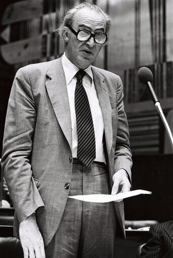 European Commissioner Henk VREDELING during the plenary session from December 11 to 15, 1978, in Luxembourg.