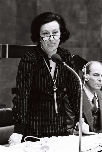 Vera SQUARCIALUPI during the plenary session from December 11 to 15, 1978, in Luxembourg.