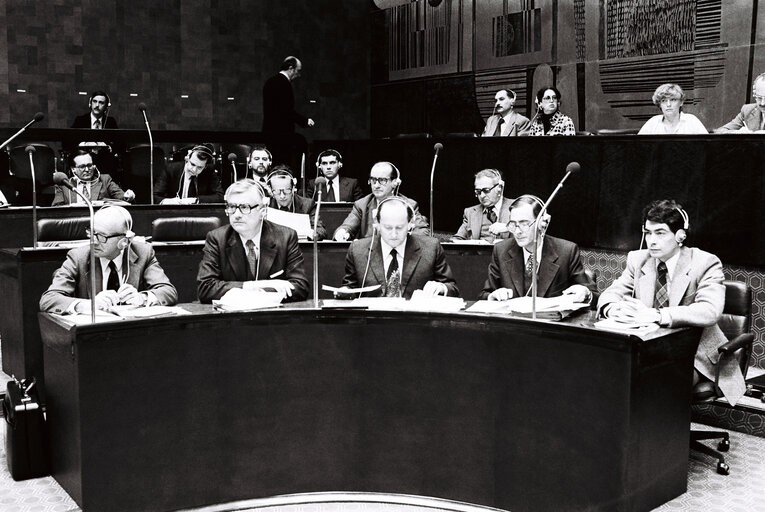 Christopher TUGENDHAT (c) during the plenary session from December 11 to 15, 1978, in Luxembourg.