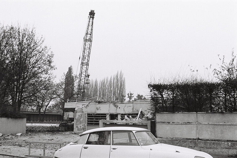 Demolition of the former EP building in Strasbourg, November 1978..