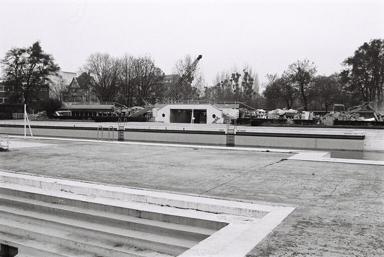 Demolition of the former EP building in Strasbourg, November 1978..