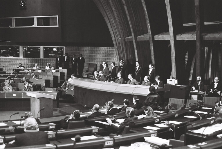 President of Portugal António Ramalho EANES and EP President Emilio Colombo, in Strasbourg, November 1978.