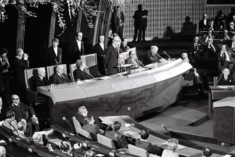 Inauguration of the ' Palais de l'Europe ' hemicycle in Strasbourg - The inaugural ceremony was presided by Valery GISCARD D'ESTAING