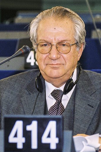 Photo 2 : MEP Ioannis MARINOS in Plenary Session at the European Parliament in Strasbourg