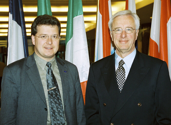 Photo 2: The MEPs Markus FERBER and Hartmut NASSAUER at the European Parliament of Strasbourg in August 2000.