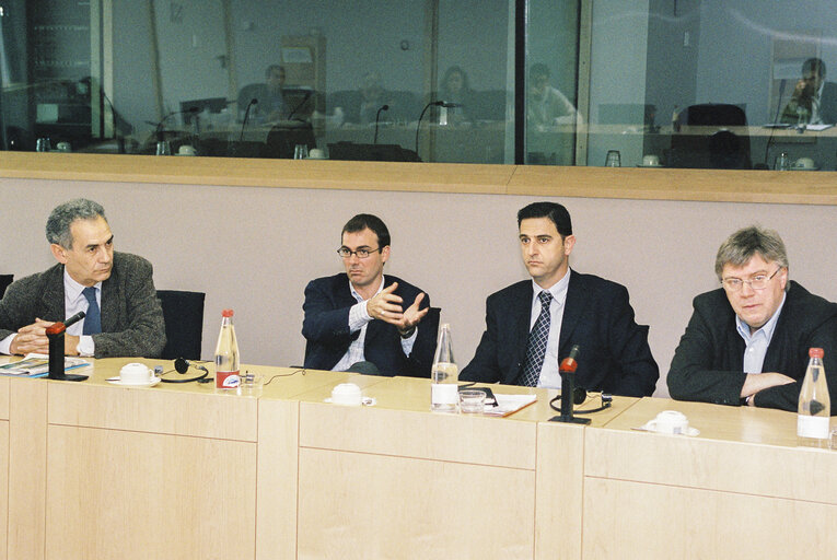 Fotografia 2: Meeting with the MEP Camilo NOGUEIRA ROMAN , Encarnacion REDONDO JIMENEZ  and the representatives of BIERZO SANABRIA at the European Parliament in Brussels in May 2001