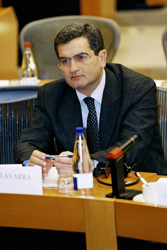 Photo 2 : Vincenzo LAVARRA in a meeting at the EP in Brussels.