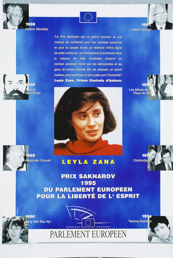 Fotografie 3: Sakharov Prize poster of 1995 awarded to Leyla Zana