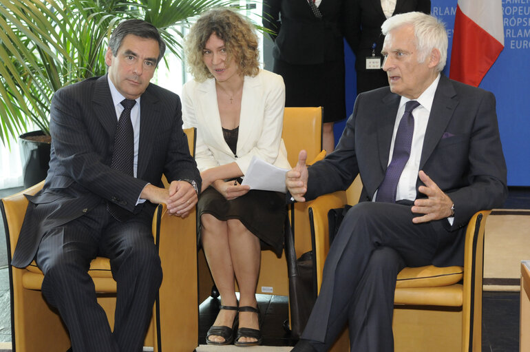 French Prime Minister Francois Fillon visits the EP in Strasbourg
