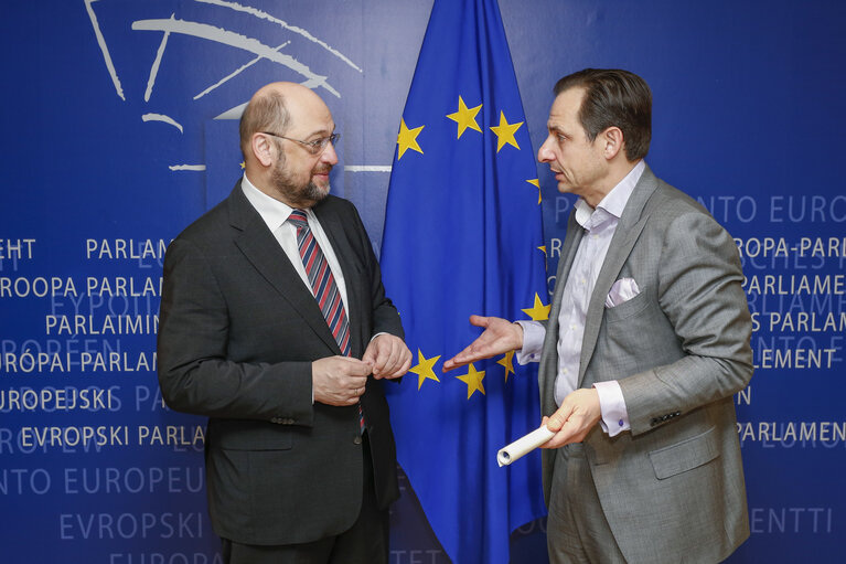 Fotografi 1: Martin SCHULZ, EP President meets with Jorgo CHATZIMARKAKIS