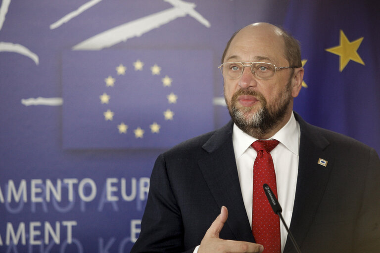 Press point with Martin SCHULZ - EP President on the 'banking union'