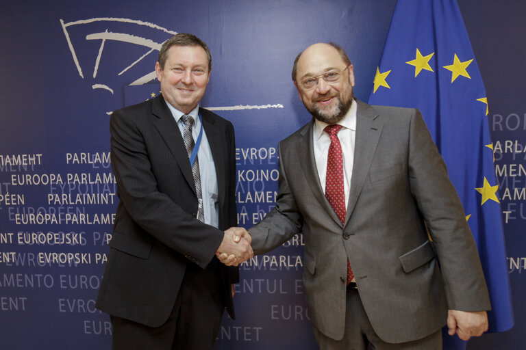 Fotografia 2: Martin SCHULZ - EP President meets with MEP Jiri MASTALKA