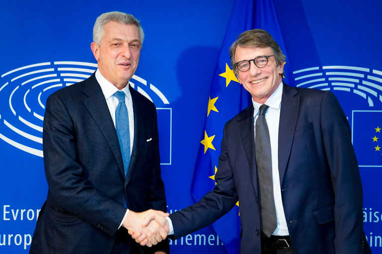 Photo 1: David SASSOLI, EP President meets with Filippo GRANDI, UNHCR High Commissioner