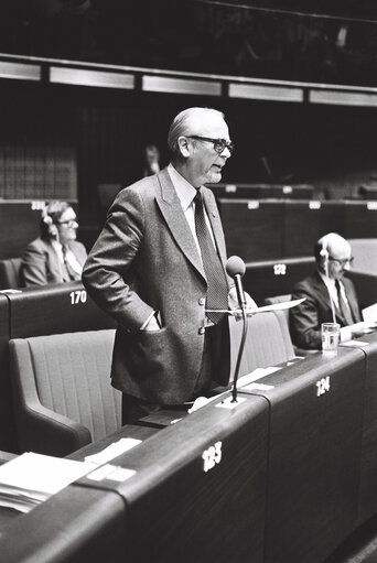 The delegue Kai NYBORG during a session in Strasbourg in January 1979.