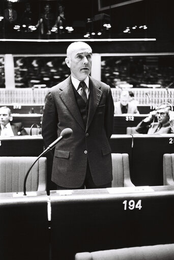 The MEP Charles DELATTE during a plenary session in Strasbourg in November 1979.