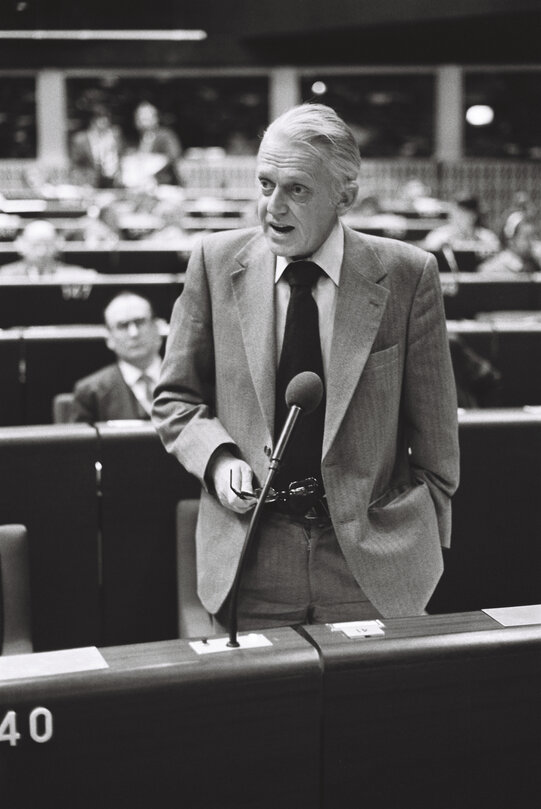 Member of the European Commission Finn Olav GUNDELACH during a session in Strasbourg in March 1980.