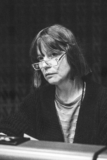 The MEP Brigitte HEINRICH during a session in Strasbourg in March 1986.