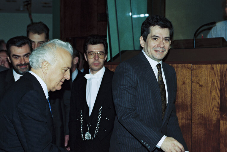 Minister of Foreign Affairs of the Soviet Union visits the European Parliament in Brussels