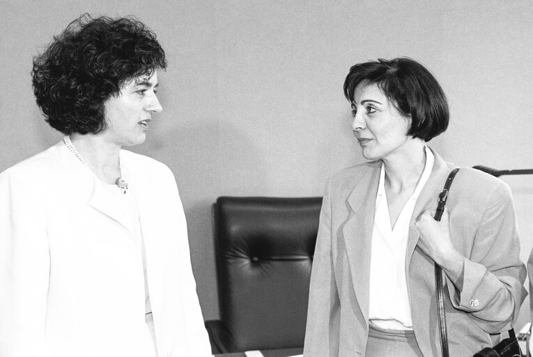 European Commissioner Vasso PAPANDREOU meets with Maria DAMANAKI, President of the Hellenic Parliament at the European Parliament in Strasbourg