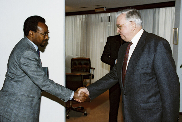 EP President meets with a guest at the EP in Brussels