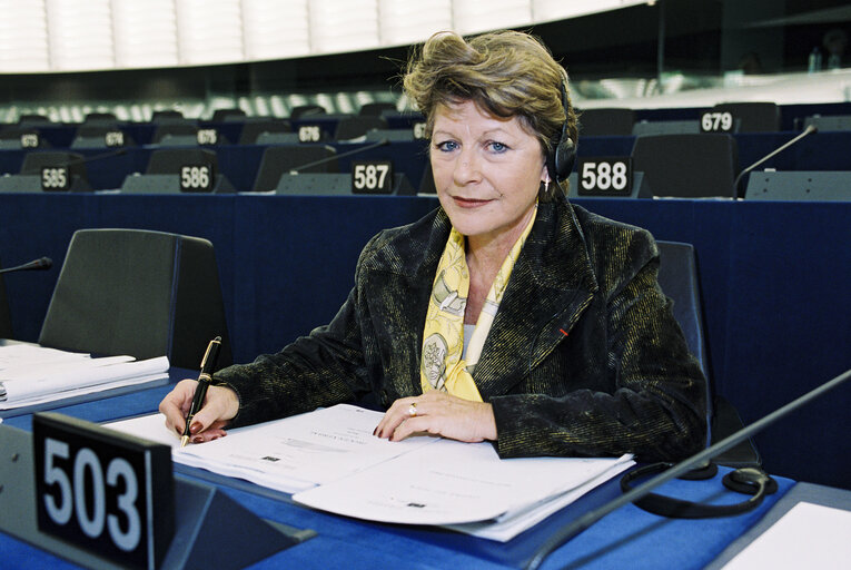 MEP Anne-Marie SCHAFFNER in the hemicycle in Strasbourg