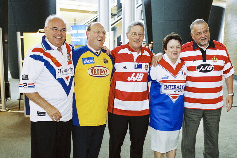 MEPs in football shirts