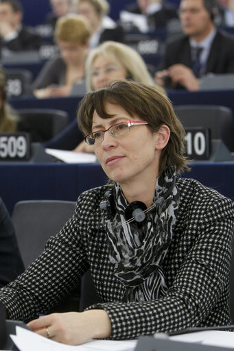 Sari ESSAYAH  in plenary session in Strasbourg.