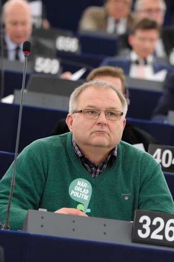 Kent JOHANSSON in Plenary in Strasbourg during votes