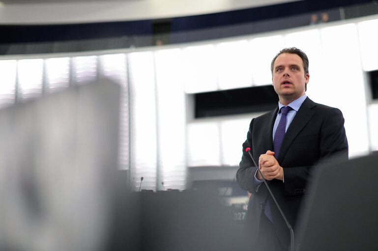 Philippe DE BACKER during the plenary session in Strasbourg week 09 2014