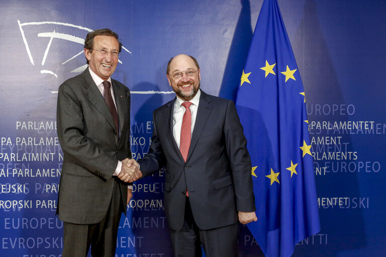 Martin SCHULZ - EP President meets with Gianfranco FINI, former President of the Italian Chamber of Deputies