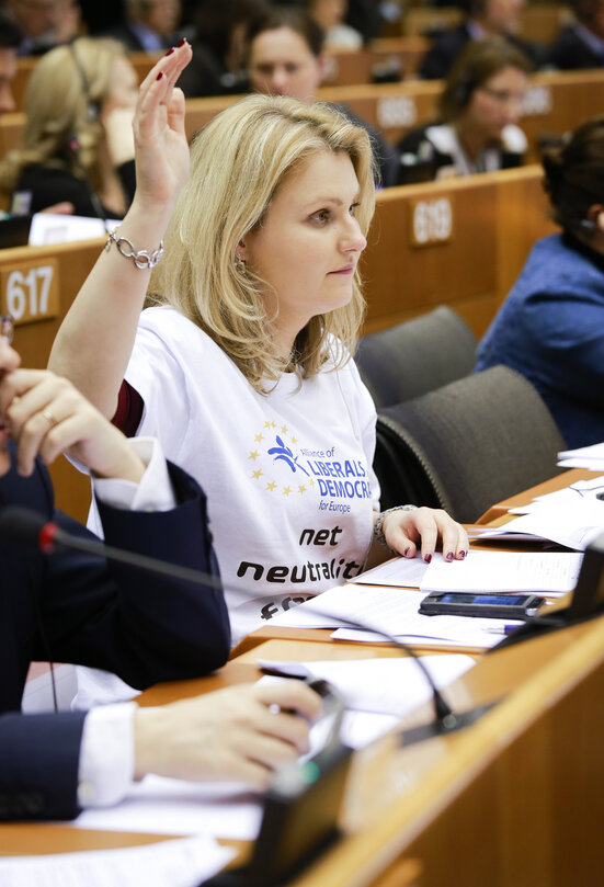 Portrait of MEP Nadja HIRSCH during the Plenary session week14 in Brussels