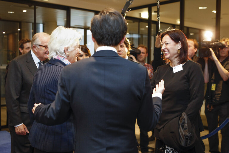 Belgian King Albert II and Queen Paola attend the projection of the movie 'Talking to the Trees'