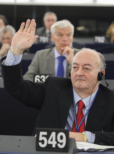 Vincenzo IOVINE during the vote at the plenary session