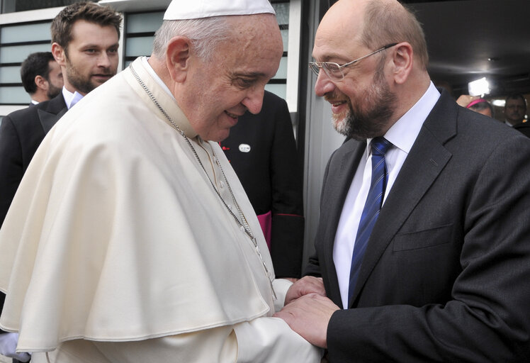 Official visit of his Holiness Pope Francis at the European Parliament in Strasbourg