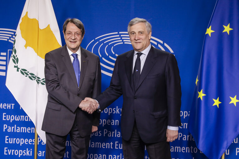 Antonio TAJANI - EP President meets with Nicos ANASTASIADES, President of Cyprus