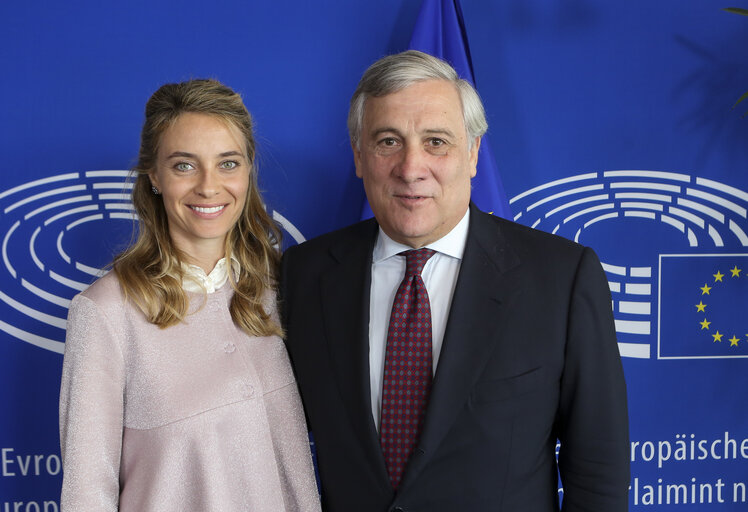 Antonio TAJANI - EP President meets with MEP Barbara MATERA