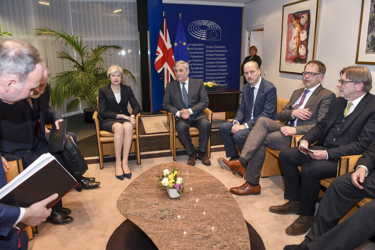 Antonio TAJANI, EP President meets with Theresa MAY, British Prime Minister