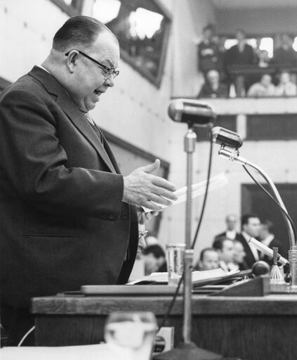 Suriet 9: Jean FOHRMANN during the European Parliamentary Assembly on the 30th of March 1962