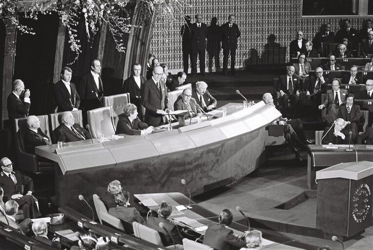 Inauguration of the ' Palais de l'Europe ' hemicycle in Strasbourg - The inaugural ceremony was presided by Valery GISCARD D'ESTAING