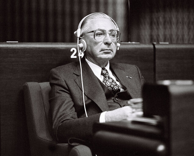 The delegue Johannes LAMBERTS during a session in Strasbourg in March 1978.