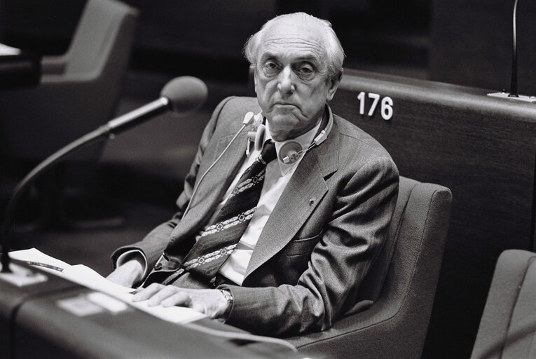 The delegue Pierre CROZE during a session in Brussels in June 1978.