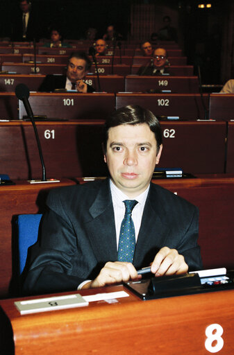 Luis PLANAS PUCHADES during a plenary session at the European Parliament.