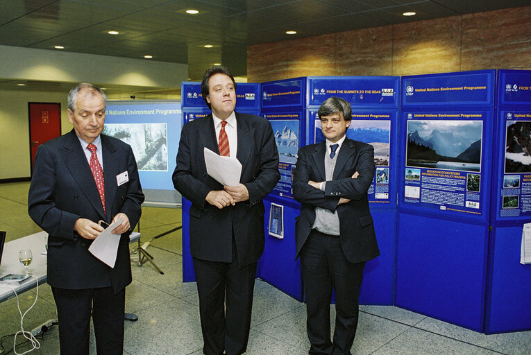MEP Richard HOWITT during an exhibition at the European Parliament in Brussels
