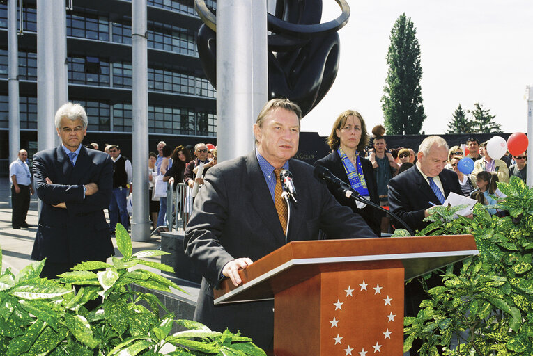 Open days at the European Parliament in Strasbourg on May 2002.