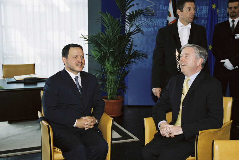 Foto 2: Pat COX EP President meets with King Abdullah II of Jordan at the European Parliament in Strasbourg