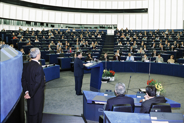 Foto 10: Visit of King of Jordan at the European Parliament in Strasbourg. Plenary Session