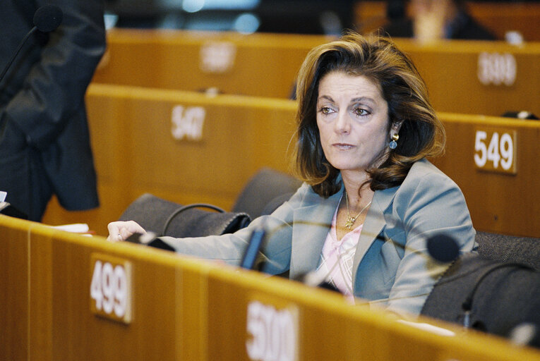 Photo 1: MEP Minerva Melpomeni MALLIORI takes part in a plenary session in Brussels