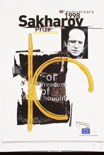 Fotografie 6: Sakharov Prize poster of 1998 awarded to Ibrahim Rugova