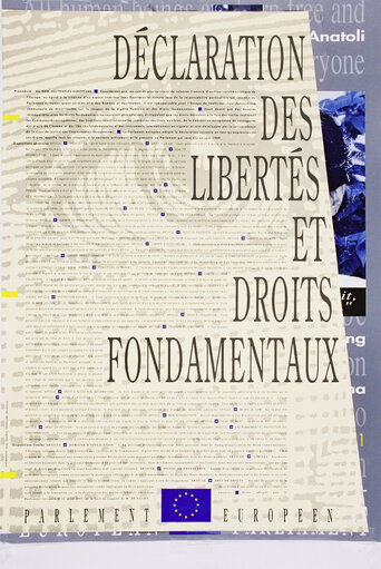 Fotografie 10: Sakharov Prize poster with the Declaration of Fundamental Rights and Freedoms